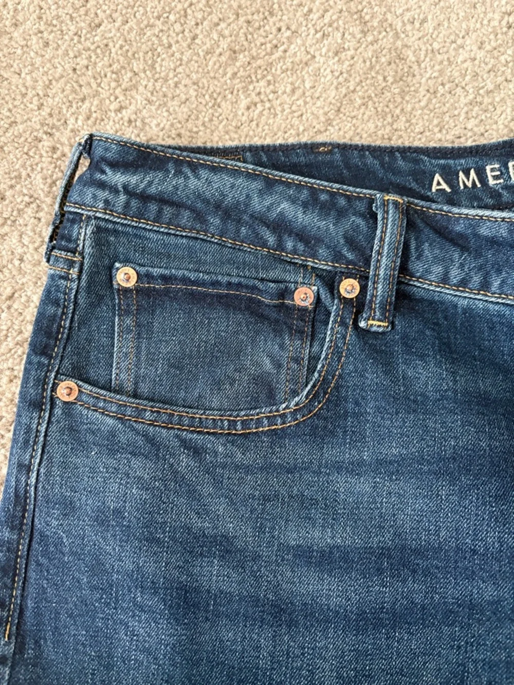 American Eagle Outfitters Men's Dark Blue Bootcut Jeans - Picture 2 of 10